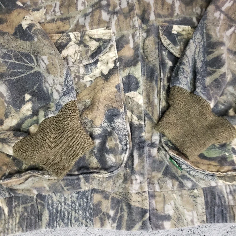 VTG Mossy Oak Jacket Mens XL Camo Zip Up Mock Neck Hunting Pockets Made in USA
